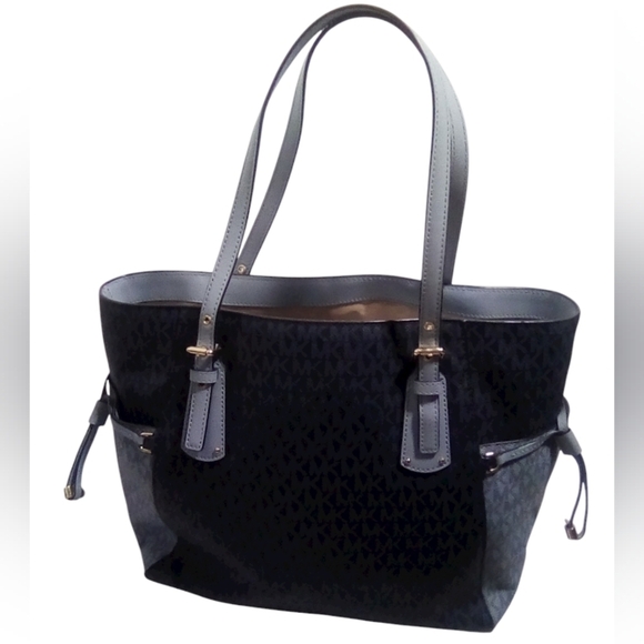 Michael Kors Color Block Blue Signature Logo Tote Handbag - Picture 5 of 7